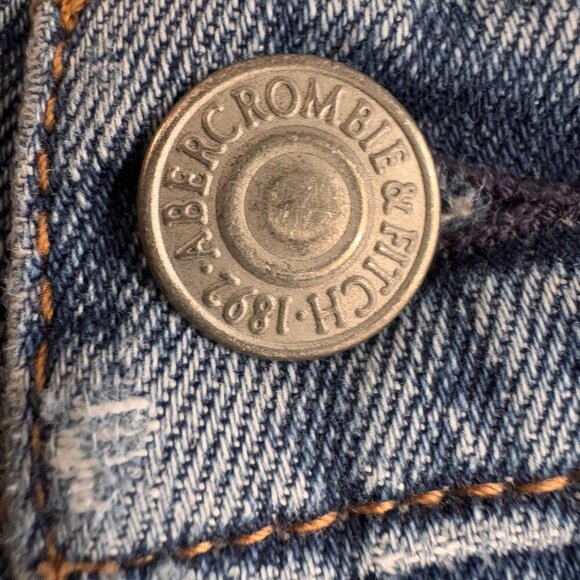 Abercrombie & Fitch Size 29 / 8R Blue The Skinny High Rise Jeans with Ankle Slit - Picture 4 of 7